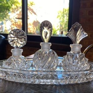 Vintage Cut Glass Perfume Set